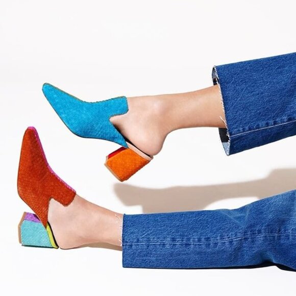 Charlotte Stone Mae Woven Block Heel Mule - Picture 2 of 8